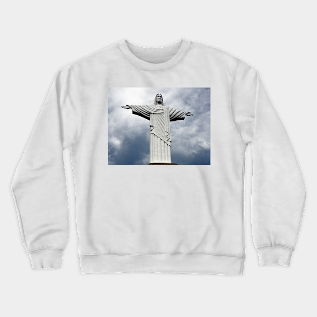 Jesus Christ with open arms. Crewneck Sweatshirt by Marccelus